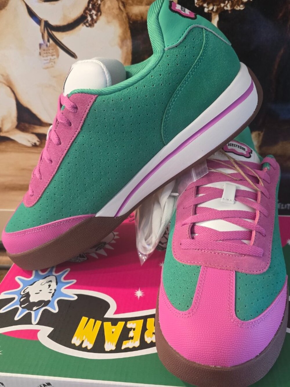 Reebok x BBC Board Flip Skate Shoes Ice Cream Watermelon Pink 100268281 Mens 10